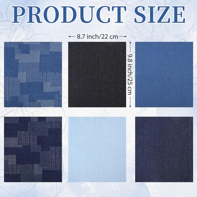 Booson 28 Pcs Sashiko Thread Kit Sashiko Needles Denim Fabric Embroidery Patterns Thimble Water Soluble Embroidery Kit for Sewing Hand Quilting Mending Supplies - Image 3